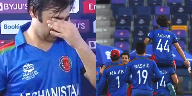Asghar Afghan in tears after his retirement match